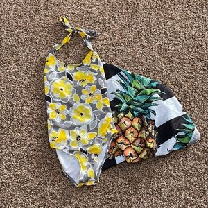 Girls swimsuit and sarong size large 10-12.